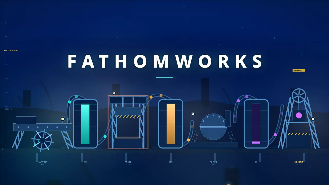 Fathomworks cover showing an underwater refinery and glowing material vats